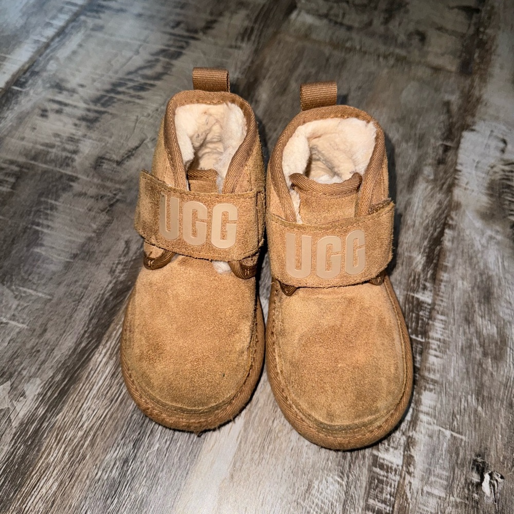 UGG Tan Suede Ankle Boots with Plush Lining